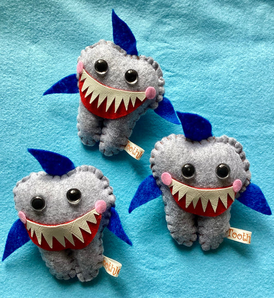 Toothless Felt Shark Tooth Fairy Pillow