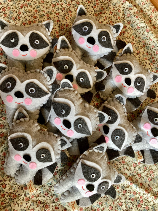 Hand Embroidered Raccoon Tooth Fairy Pillow