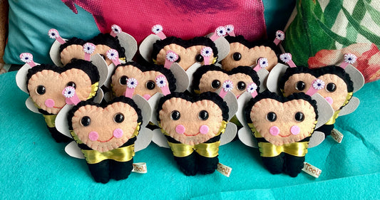 Hand Embroidered Bumblebee Tooth Fairy Pillow