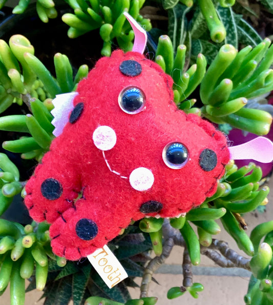 Ladybird Tooth Fairy Pillow – Hand-Embroidered Keepsake Gift for Kids