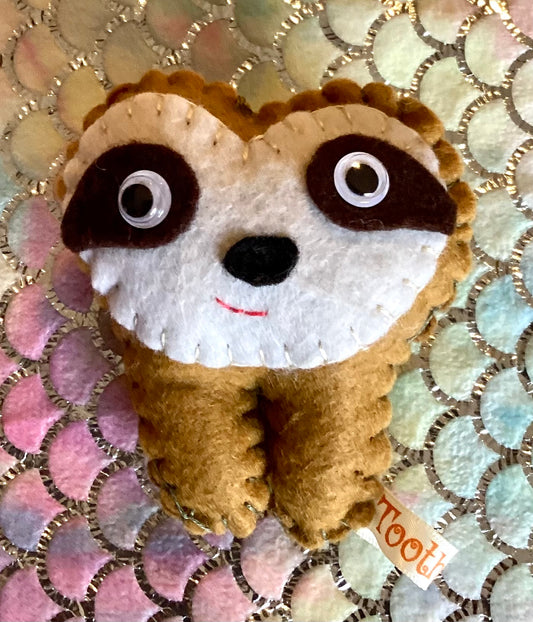 Hand Embroidered Sloth Tooth Fairy Pillow