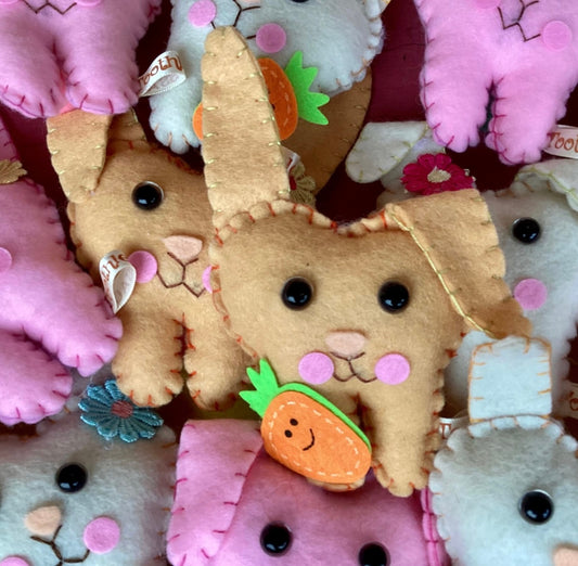 Hand Embroidered Easter Bunny Tooth Fairy Pillow