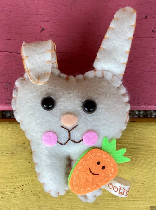 Hand Embroidered Easter Bunny Tooth Fairy Pillow