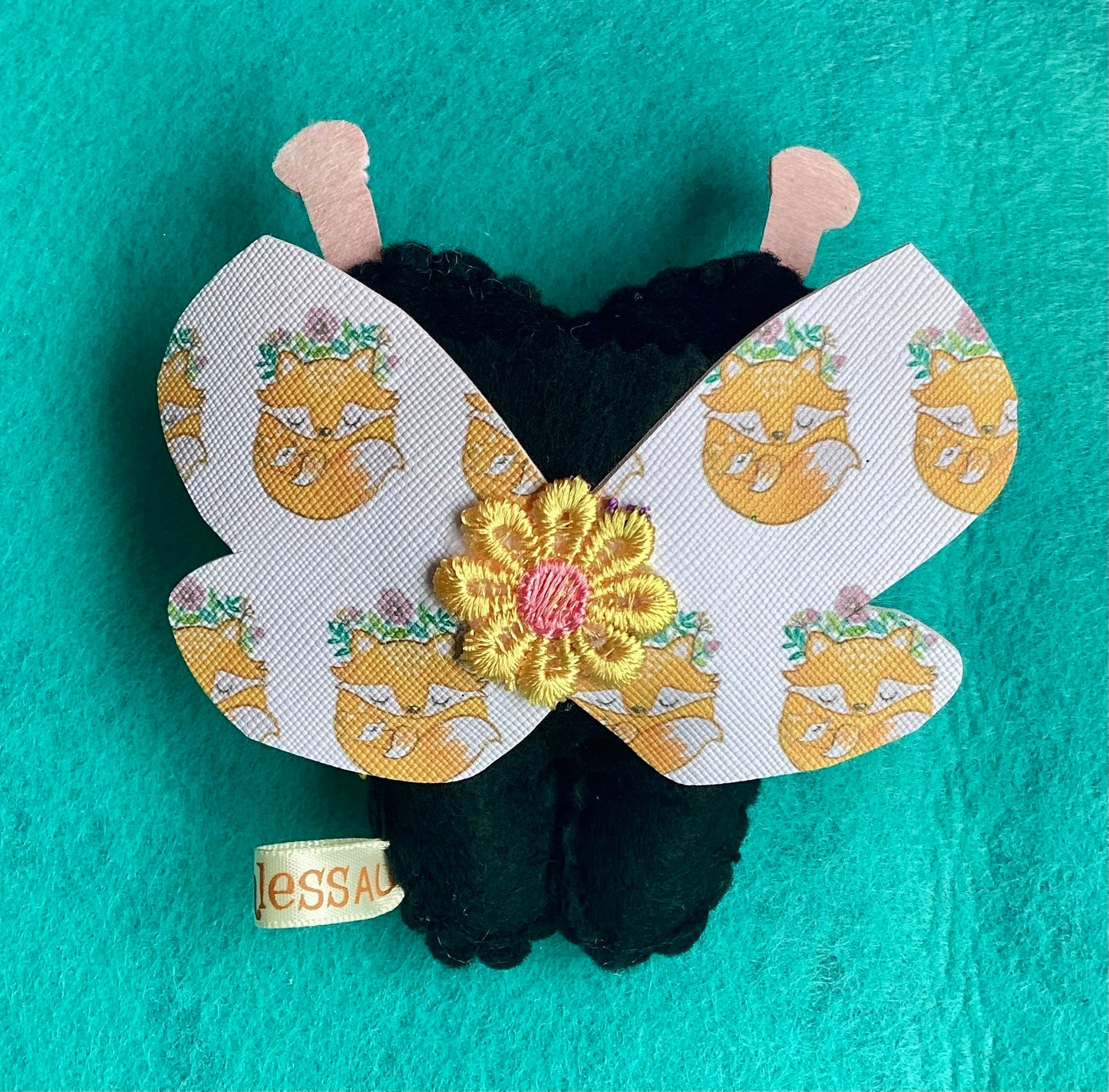 Hand Embroidered Bumblebee Tooth Fairy Pillow