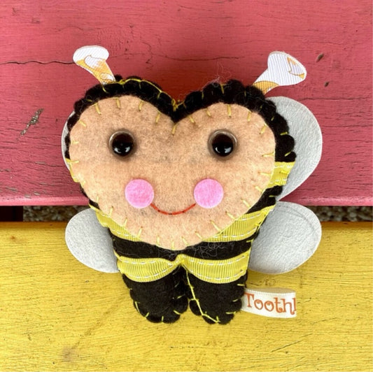 Hand Embroidered Bumblebee Tooth Fairy Pillow