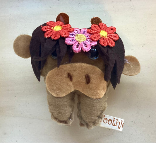 Hand Embroidered Highland Cow Tooth Fairy Pillow