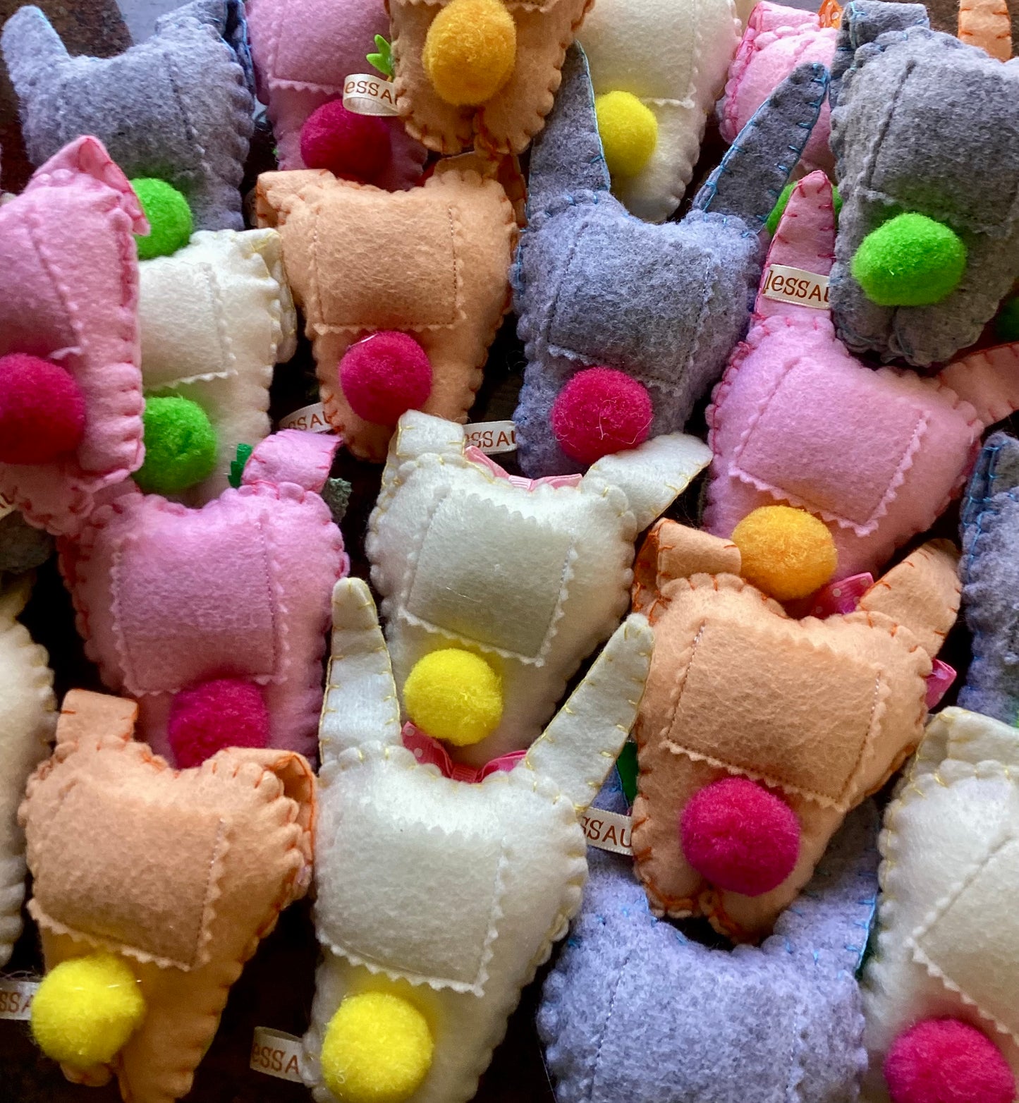 Hand Embroidered Easter Bunny Tooth Fairy Pillow